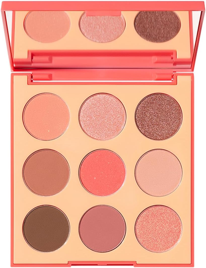 Morphe 9E Pretty In Peach Artistry Palette - Peach & Brown Makeup Palette with Matte and Shimmer Finishes - Highly Pigmented Eye Makeup with a Blendable & Buildable Formula (0.35 oz)