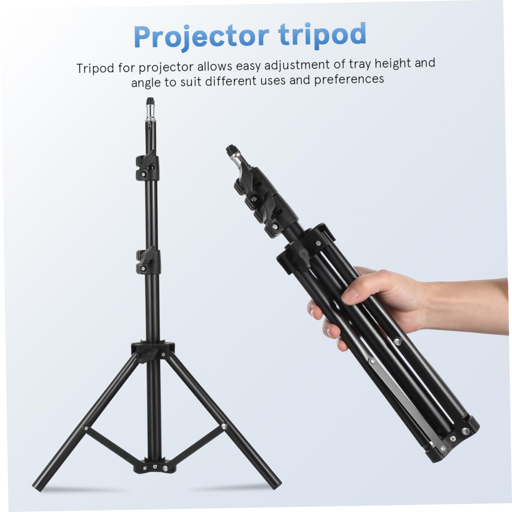 Supporto per Proiettore sul Tavolo Vassoio Piattaforma Regolabile, Treppiede Stabile in Metallo Portatile per Laptop e Dispositivi Multimediali, per Casa, Ufficio, Scuola