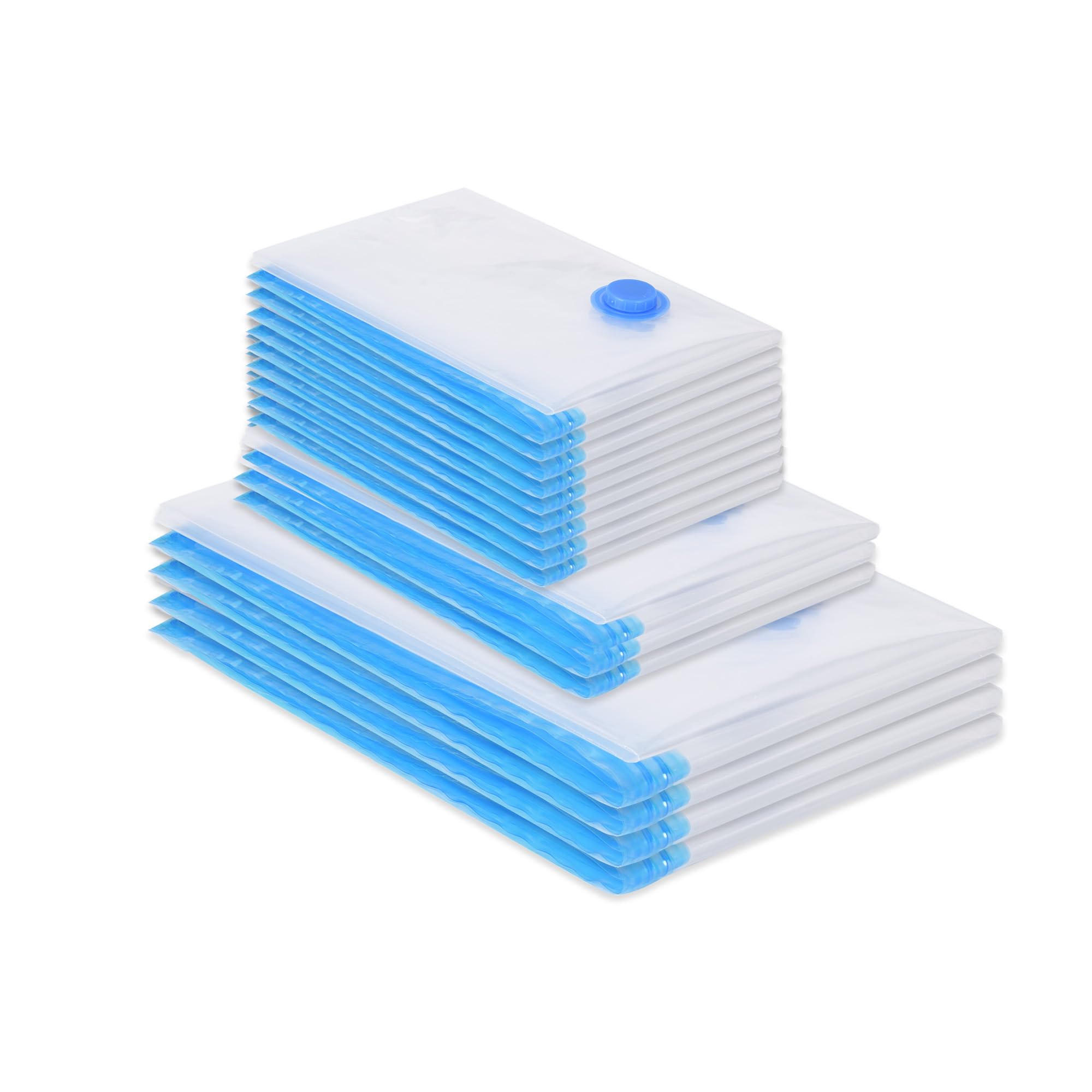 Confezione da 15 sacchetti sottovuoto da viaggio per bagagli, sacchetti salvaspazio riutilizzabili per l'organizzazione di vestiti e abbigliamento, 4 (64 x 47 cm) 3 (54 x 40 cm) 8 (40 x 30 cm)