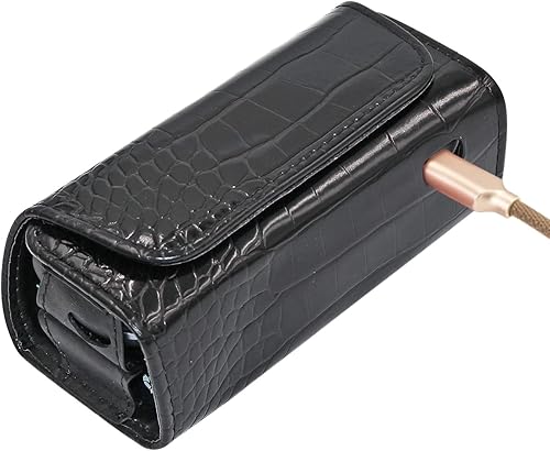 Miniatura 5 de EPMANN Bolsa de cuero de 7 colores para la escuela doble funda de cuero para Iqos 30 Duo Case Holder Estuche de almacenamiento DVD Color Negro