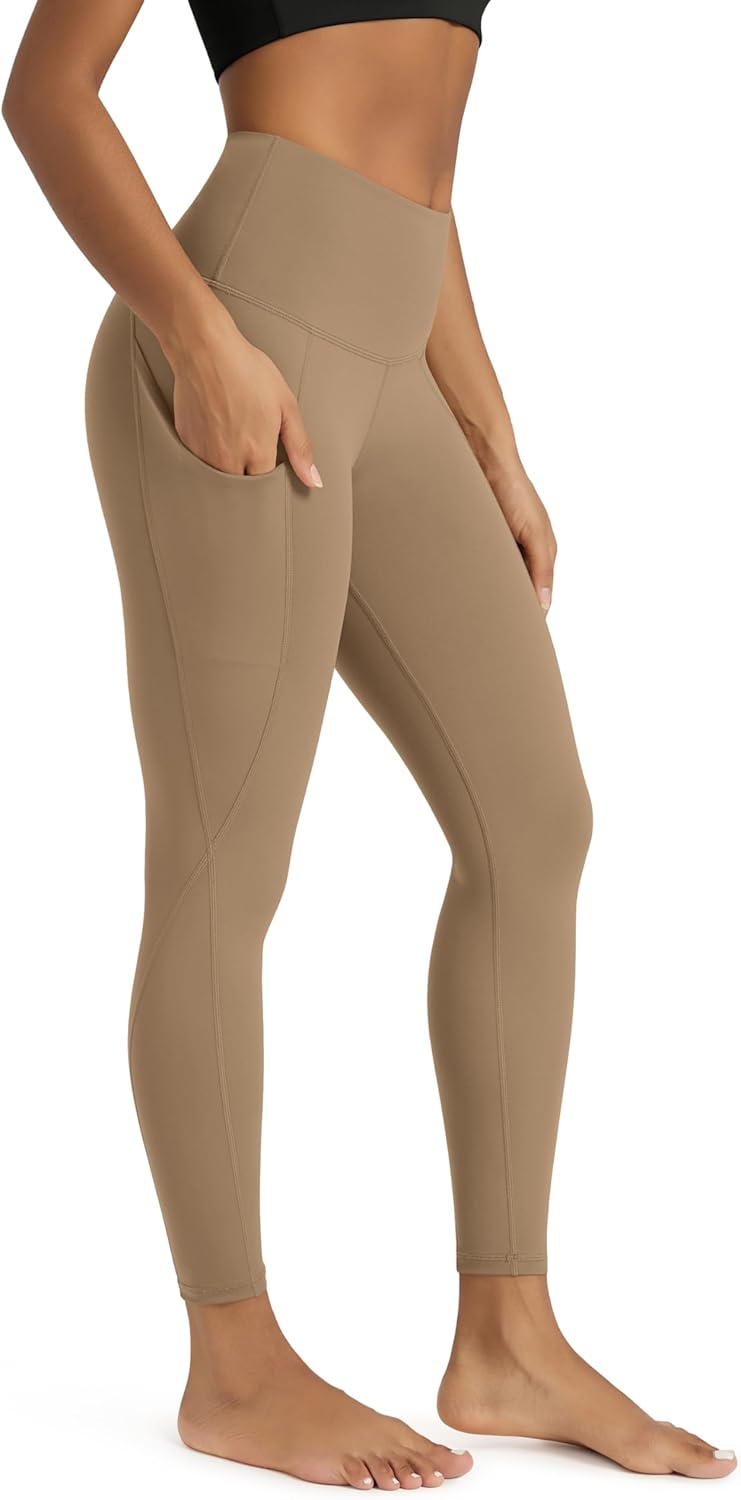 ODODOS Women's High Waisted Yoga Leggings with Pockets, Tummy Control Non See Through Workout Athletic Running Yoga Pants