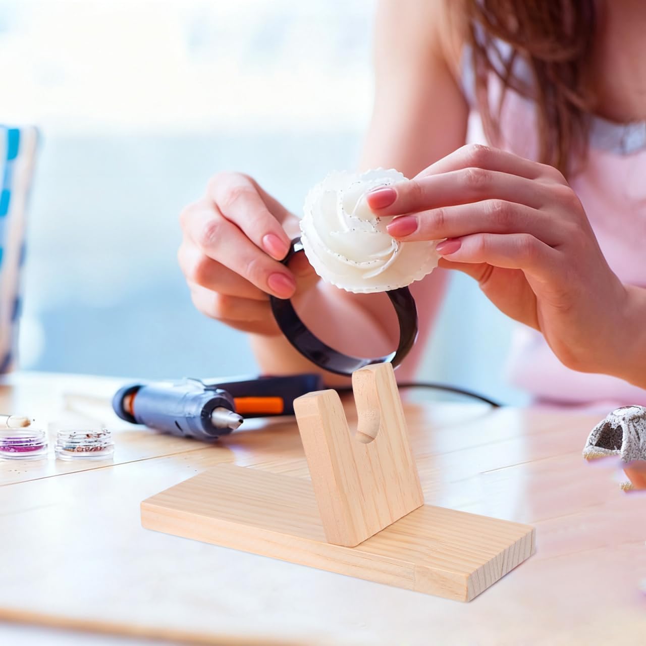 NUOBESTY Glue Gun Holder Stand Wooden Base for DIY Crafts — Amazon image 7