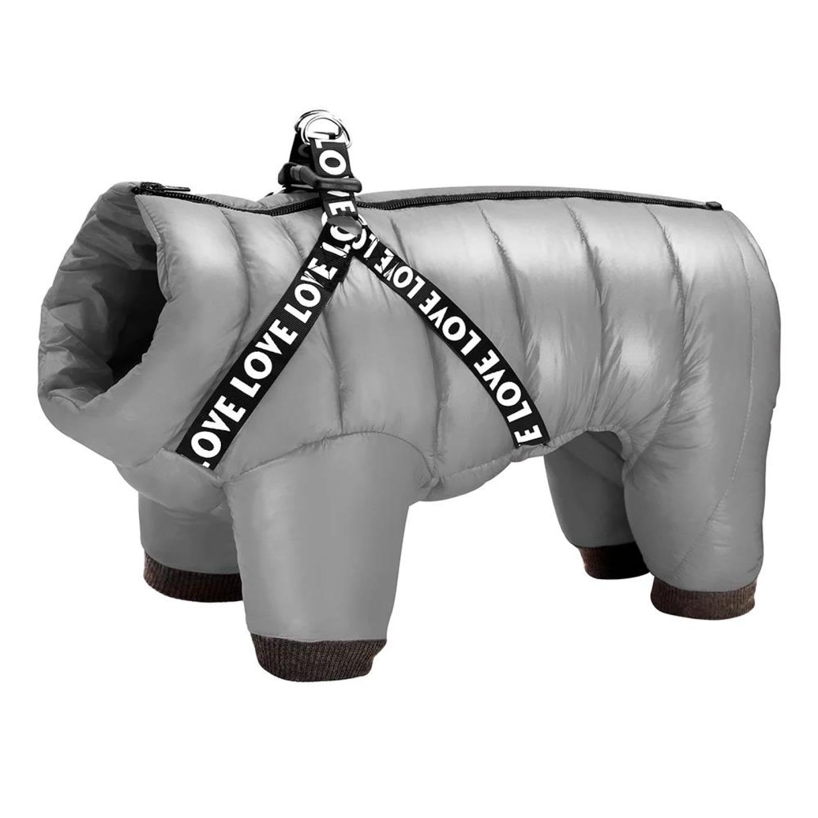 Veste pour chien chaude et épaisse coupe-vent gris clair taille 10