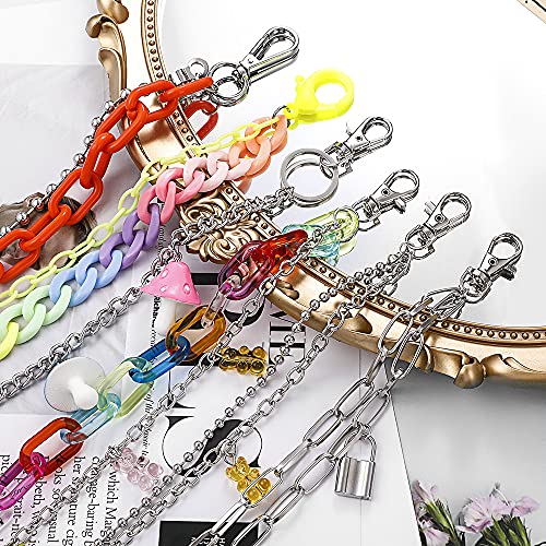 Nongfuge 6 Pcs Fashion Cute Punk Pocket Jeans Pants Chain Metal Acrylic With Charms Necklace For Teen Girl Women Boys #TOP7