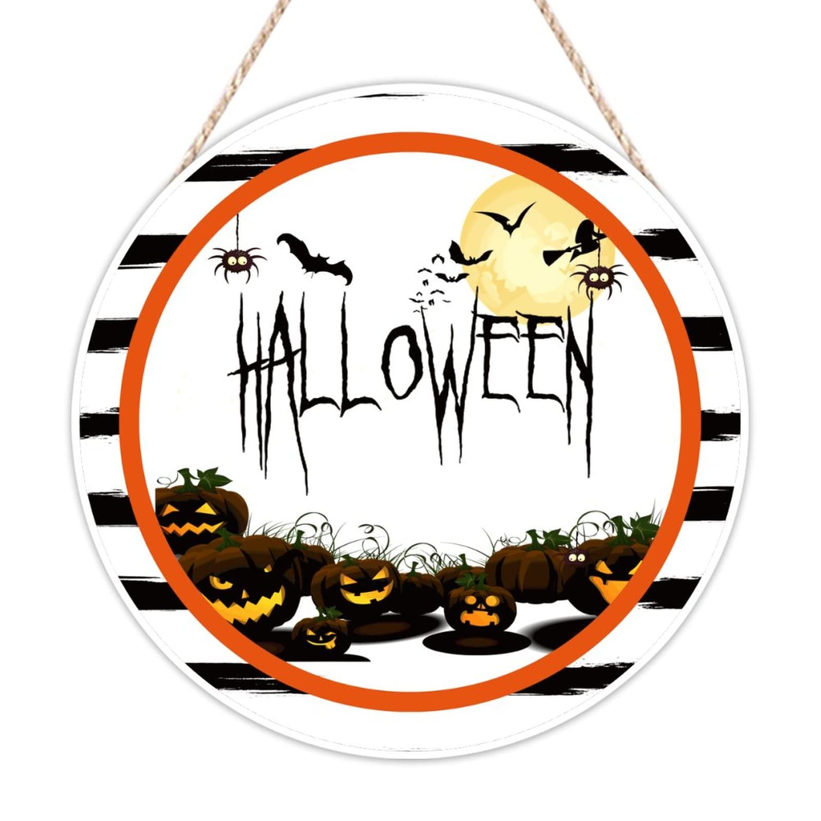 Panneau de bienvenue Halloween pour porche et salon en bois 30cm