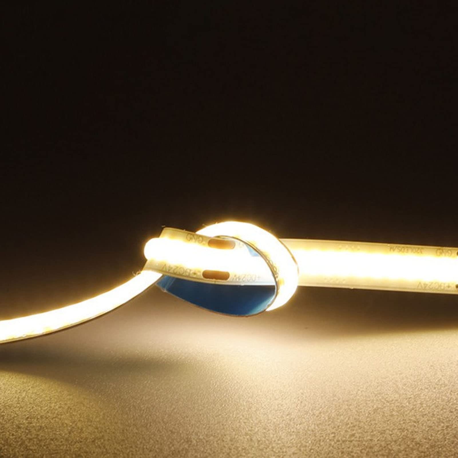 Yosoo Health Gear 10 M COB-LED-Streifen, 24 V, Flexibel, Selbstklebend, für Zuhause, LED-Streifen mit 672 LEDs, Dimmbares RGB-Linienlicht, 180 Grad Gleichmäßiges Leuchten für Schlafzimmer, Küche,