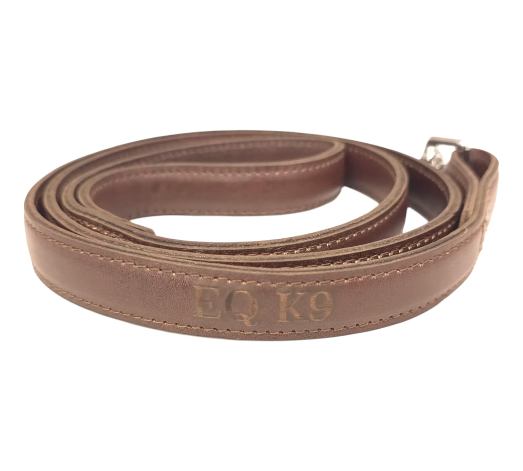 EQ K9 Dog Lead. 100% Real Leather Dog Leash with Strong Clasp for Dog Walking & Training, Suitable for Small Medium