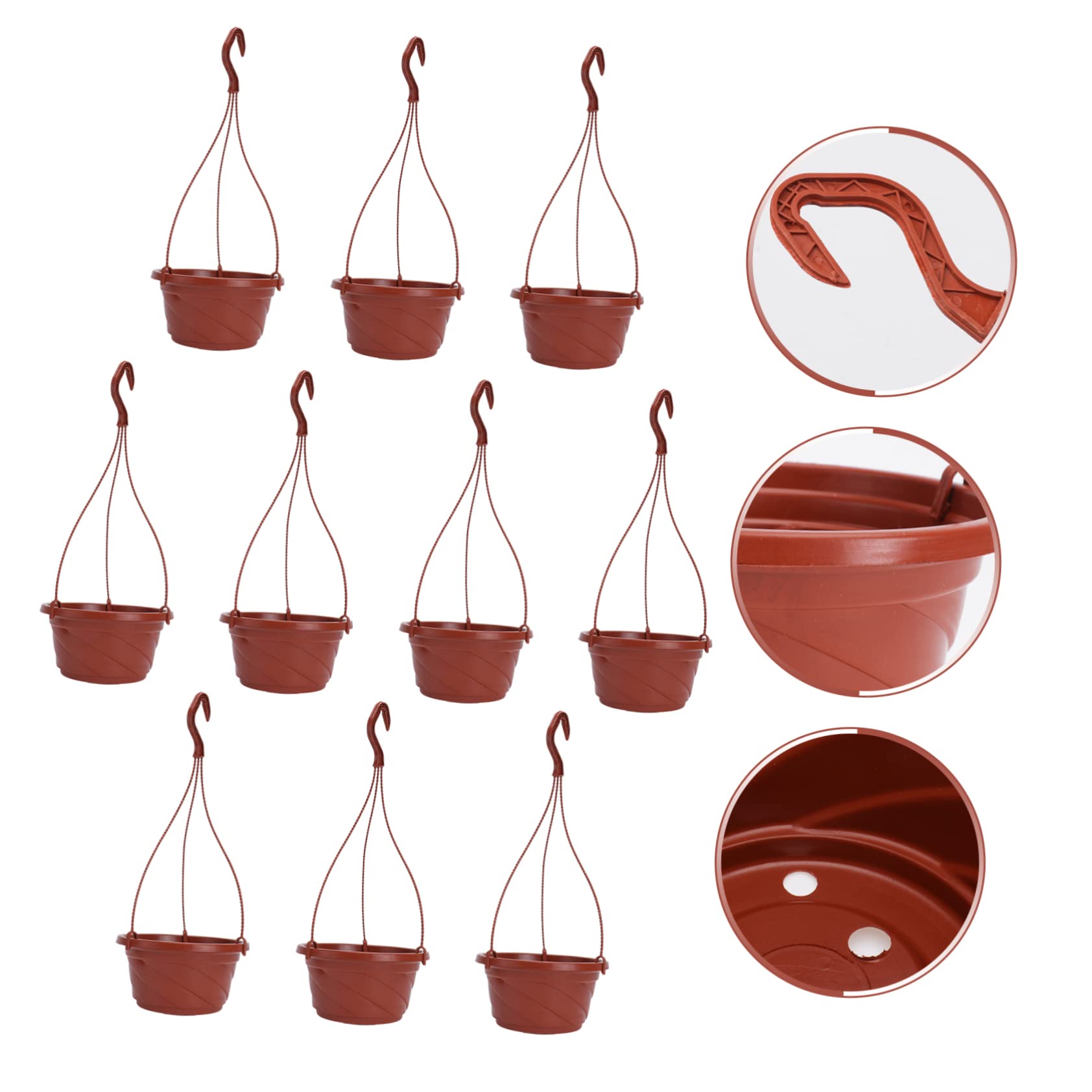 Hängeampel Outdoor Kunststoff 10 Stück Hängende Blumentöpfe mit Praktischer Aufhängung für Sukkulenten und Gräser im Einfachen Stil Balkon und Terrasse