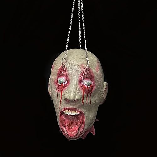 Miniatura 10 de Decoraciones colgantes de cabeza dividida para Halloween, cuerpo sangriento aterrador, cuerpo sangriento, tamaño real, real, accesorios de colgante
