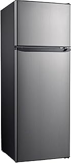 12.0 Cu. Ft. Top Mount Refrigerator with Freezer, Dual Door Fridge, Adjustable Thermostat Control, Removable Glass Shelves, Energy-Efficient Low Noise, Stainless Steel (YGLR12TS5F)