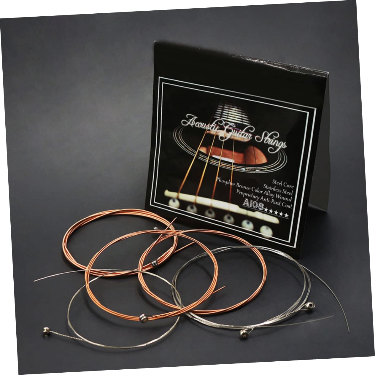 SUPVOX 12pcs Folk Guitar Strings Set Steel Acoustic Guitar Strings for Replacement