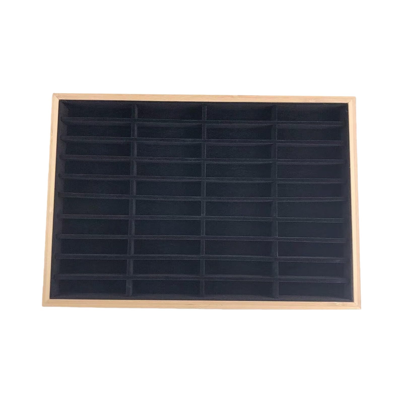 Tsophreniq Multifunctional Jewelry Display Tray with Protective Slots Wood Texture for Small Item Organized Displays in Stores Wood Jewelry Storage Tray