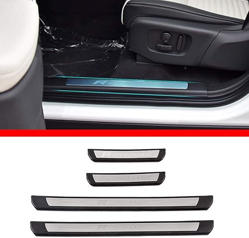 ABS 4 unids umbral de puerta trasera Scuff placa guardias Trim para Land Rover Discovery Sport 2019 2020 (plata)