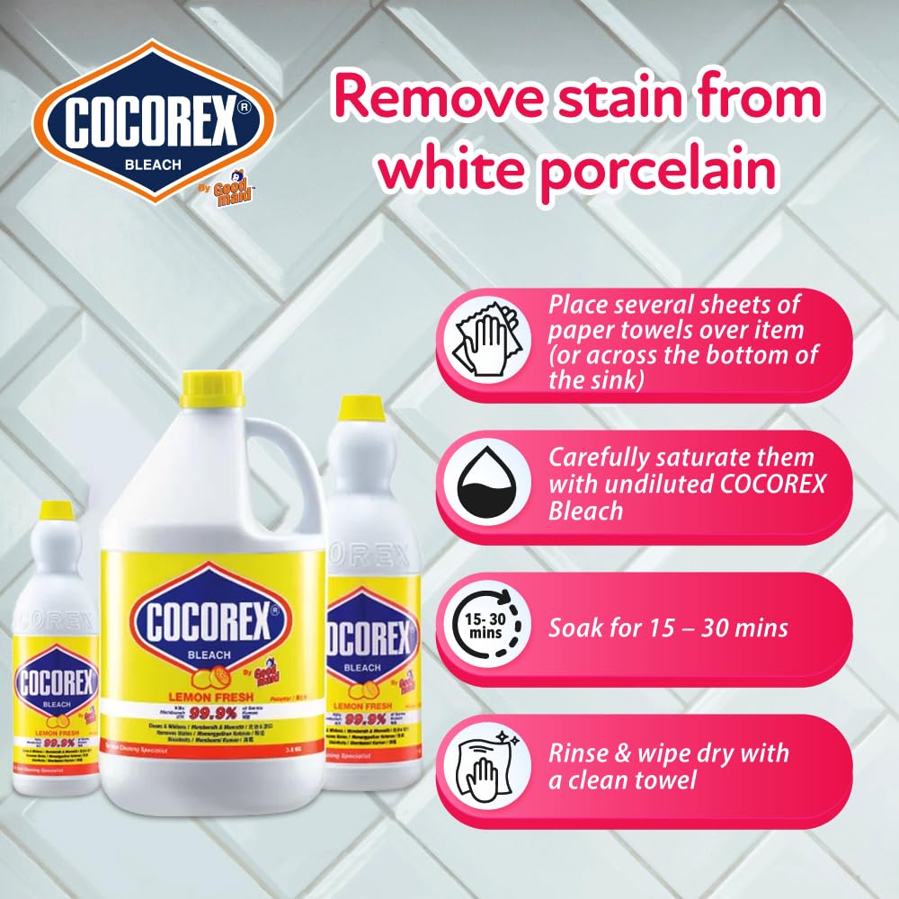 Cocorex Liquid Bleach Clean-Up Disinfectant Cleaner Regular & Lemon - 4Kg - Image 6 thumbnail