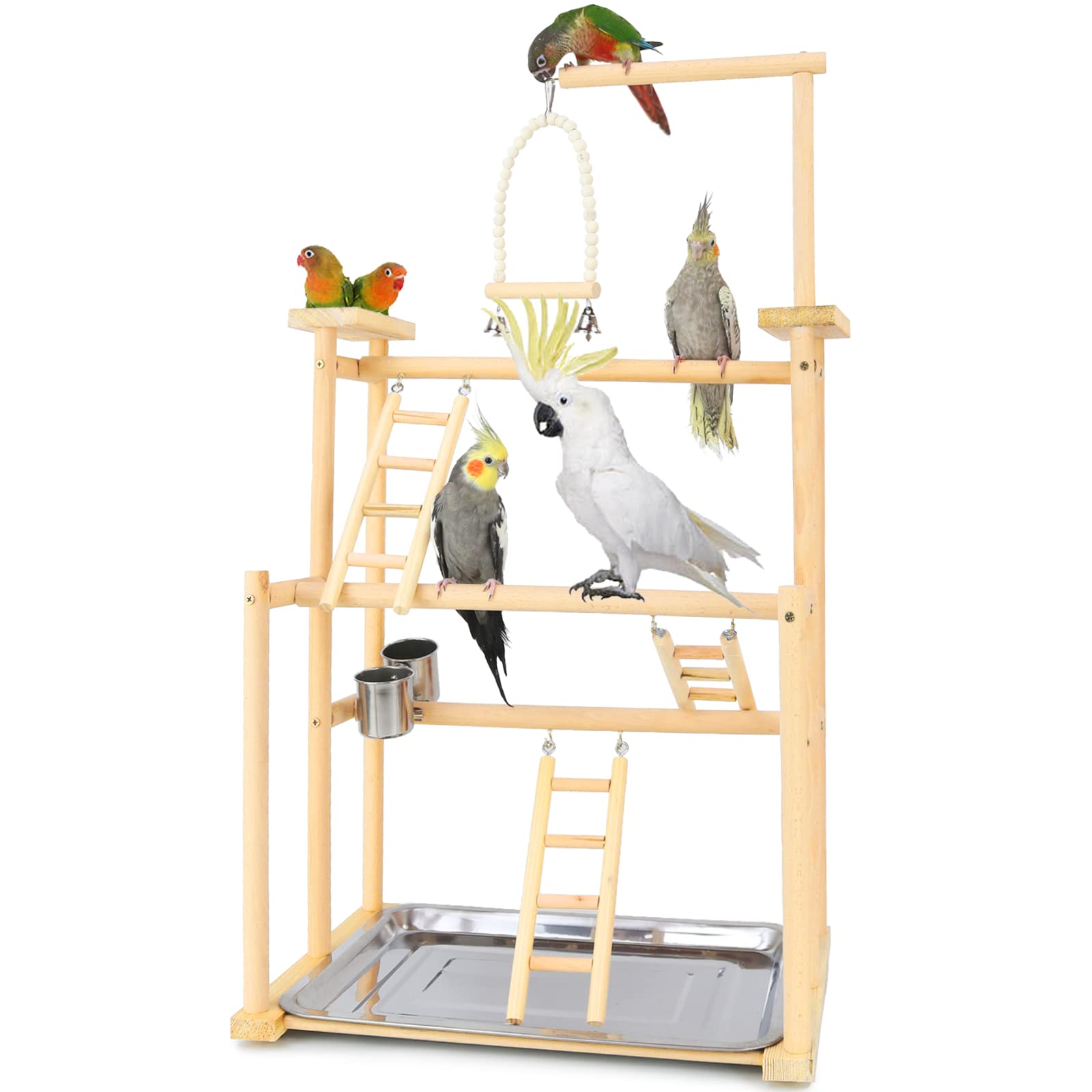 View of Snapklik.com : Kweetle Pet Parrot Playstand, 3 Layers Bird Play Stand ...