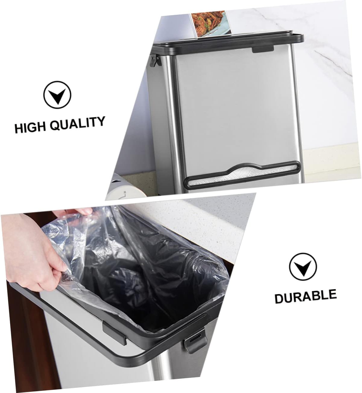 Garbage Can Trash Can for Cars Small Trash Can Trash Can with Lid Small Trash Container for Cars Trash Bin for Car Rubbish Holder Stainless Steel Cupboard Organizer