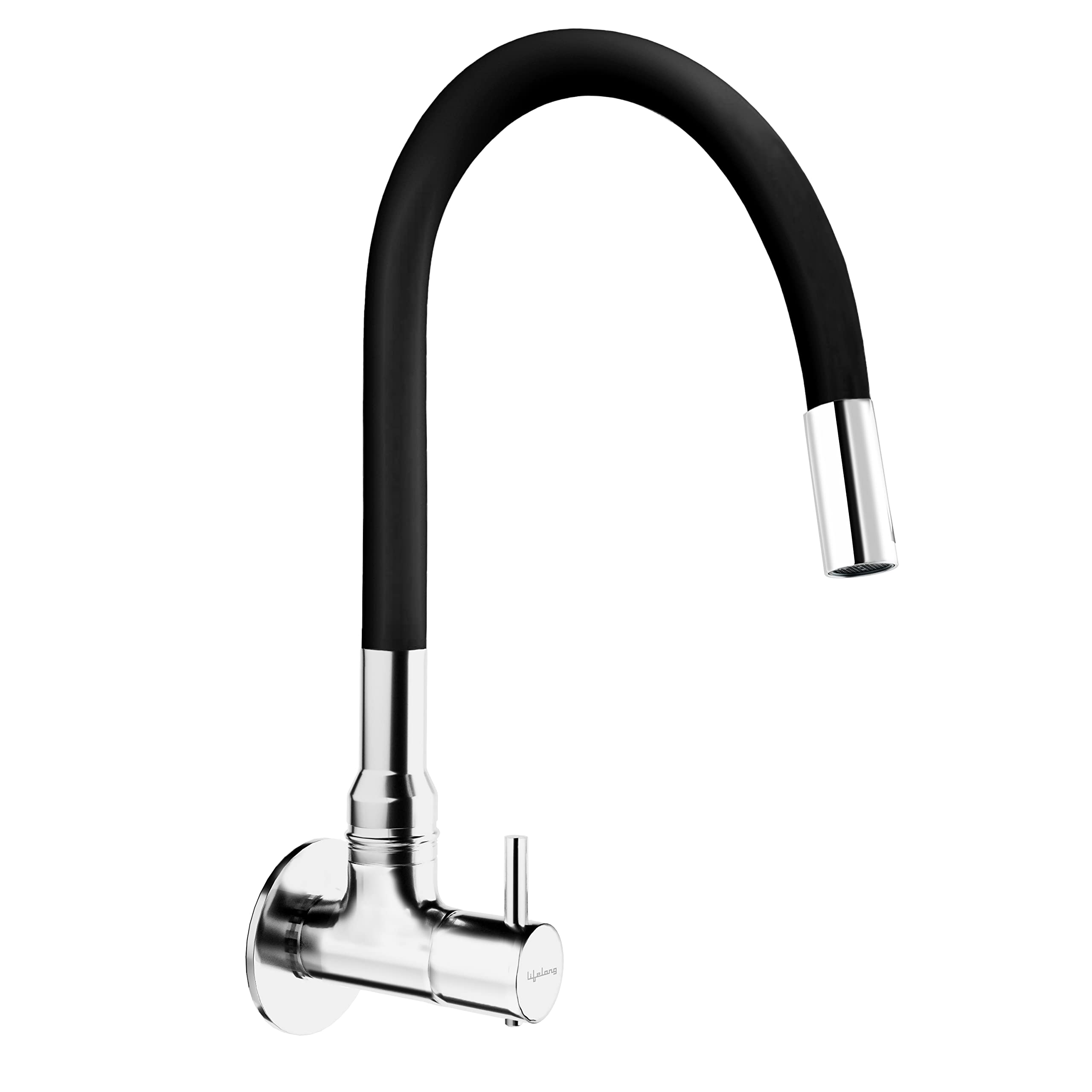 Lifelong Sink Cock with Flexible Spout Kitchen|Kitchen Sink Spout - Wall Mount Installation (LLKASS01, Black, 1 Year Warranty) (B0BRZWD8K4) Amazon Price History, Amazon Price Tracker