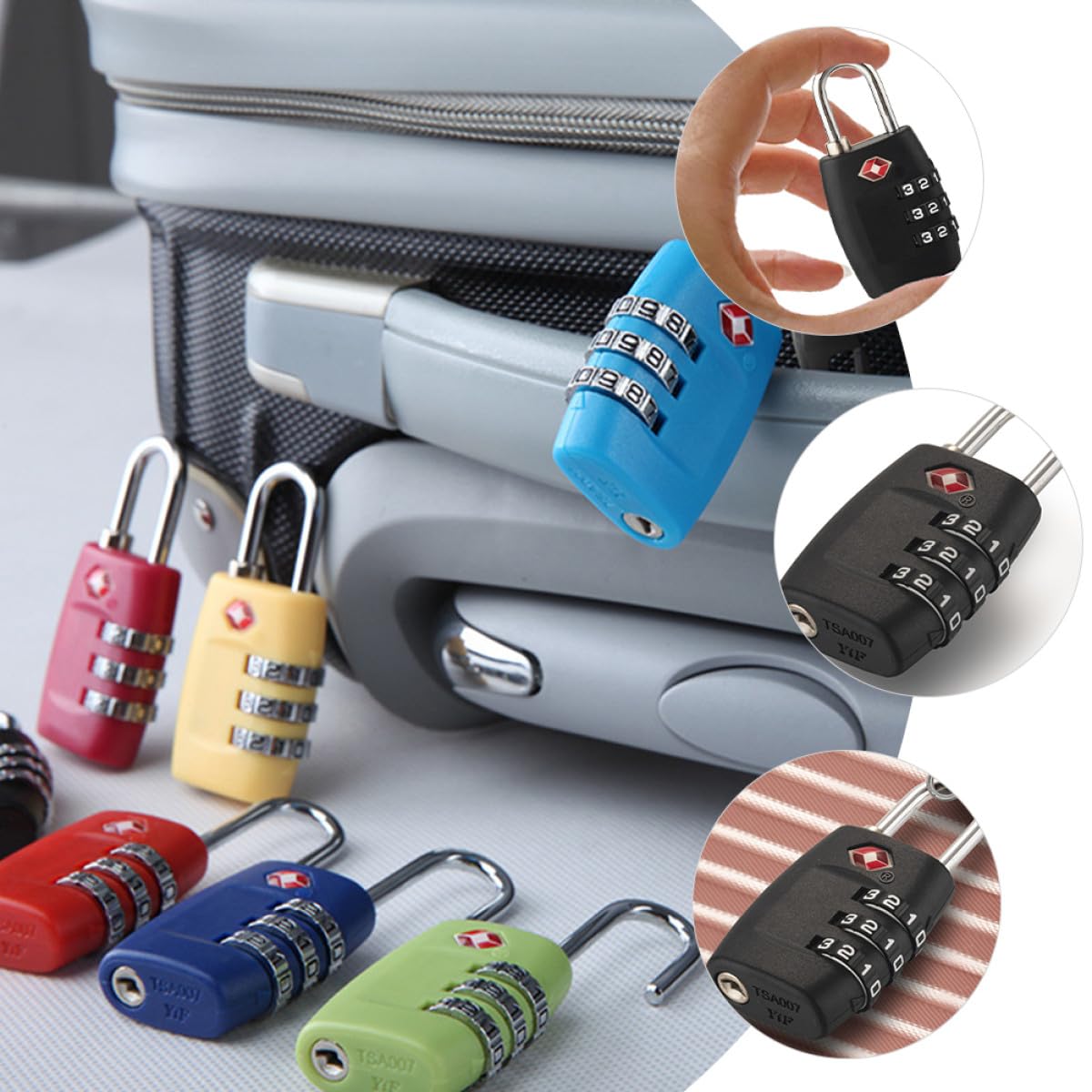 HOMSFOU 6pezzi Serrature Combinazione Per Valigie Blocco Di Sicurezza Per Bagagli Da Viaggio Design Moderno e Resistente Facile Da Usare Adatto Per Zaini e Borse