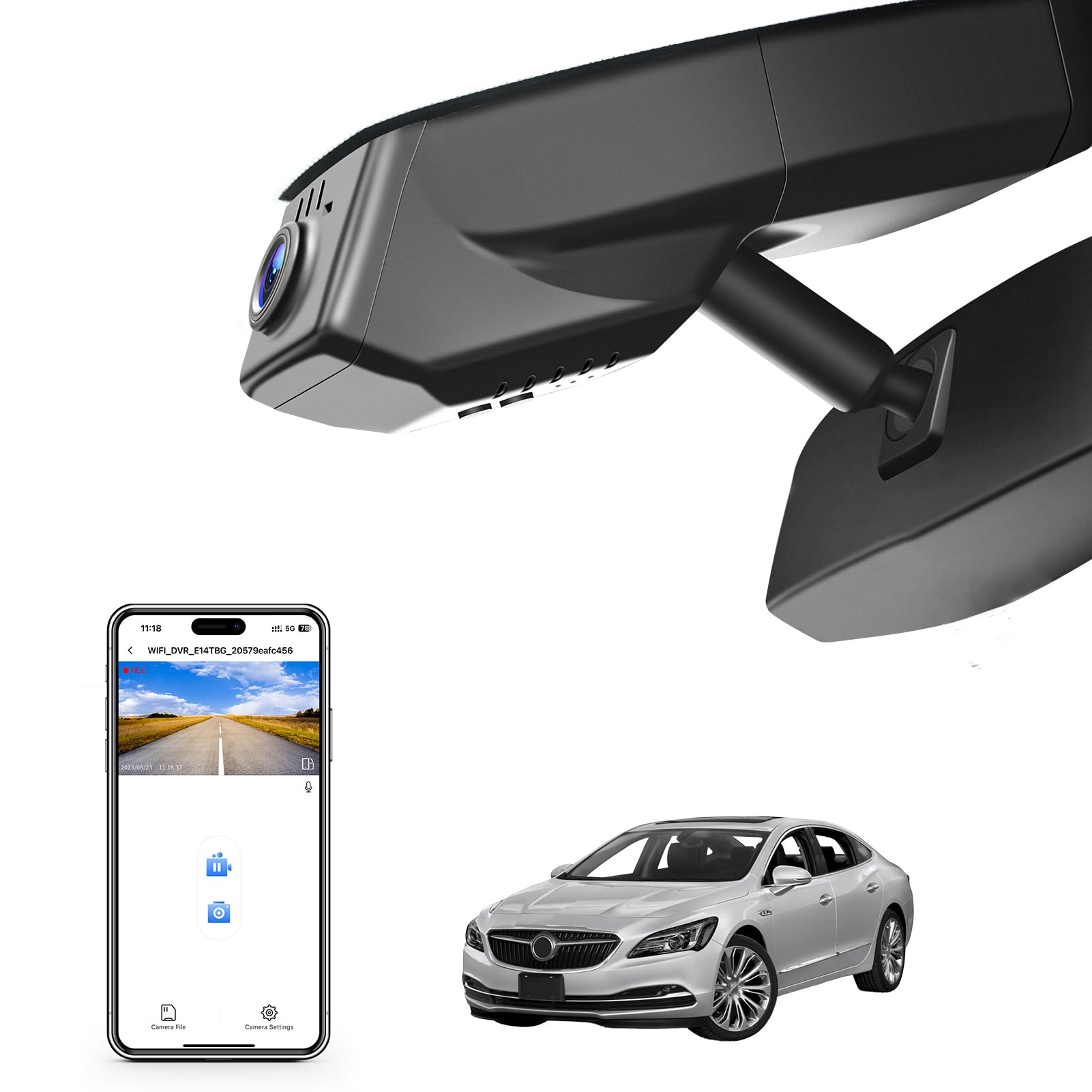4K Dash Cam for Buick Lacrosse 2014-2019 (Model A), OEM Look, UHD 2160P Video, WiFi & App, 64G Card, Model A & Model B Have Same Models Years but Vehicle Sensor Cover are Different