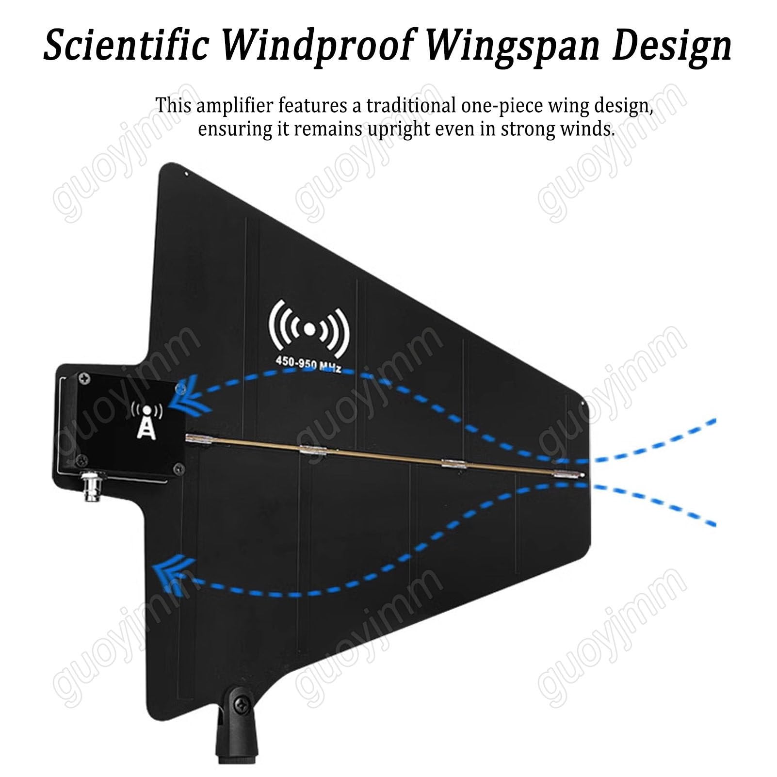 Amplificatore di Segnale per Microfono Wireless, Distribuzione dell'Antenna UHF, 8 Uscite + 2 Porte a Cascata, Gamma di Frequenza 450-950 MHz, per Spettacoli sul Palco, Matrimoni