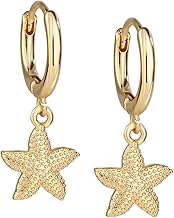 Golden Boho Starfish Earrings, Starfish Earrings Hoop Earrings with Ocean Motif Starfish Statement Earrings for Women Beach Ocean Summer Birthday Gift Trendy Jewelry Accessory