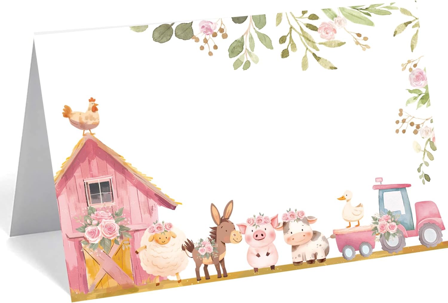 24 Pcs Farm Animals Place Cards, Barn Animals Themed Buffet Food Labels