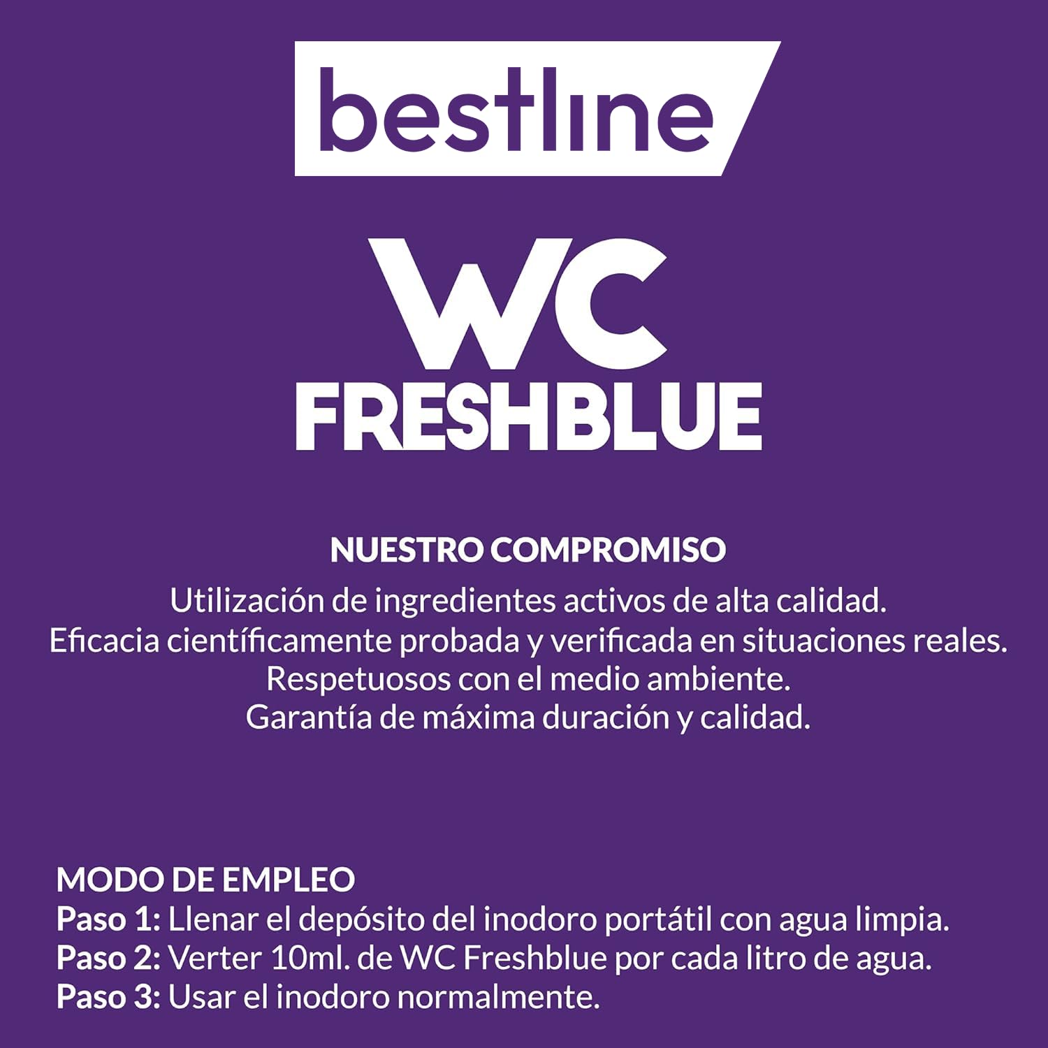 BESTLINE - Pack 3 Garrafas Limpieza Inodoro Portátil WC Químico Caravanas - 15 litros