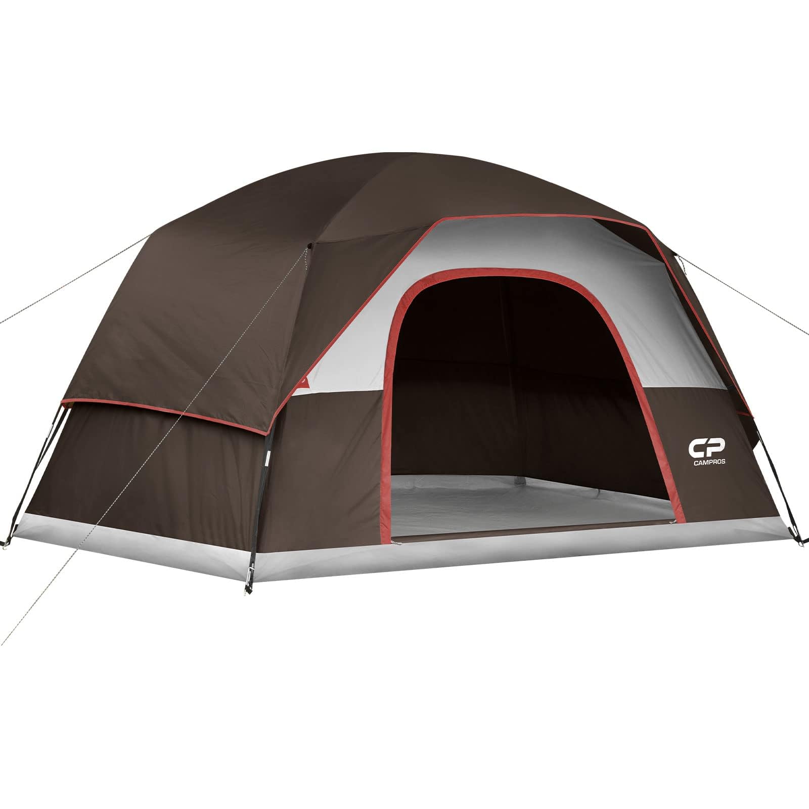 CAMPROS CP Tents for Camping 4-6 Person Tent Waterproof Windproof Double Layer Family Camping Tent, Easy Setup Dome Tent with Large Mesh Windows & Wider Door for Outdoor Camping & Hiking