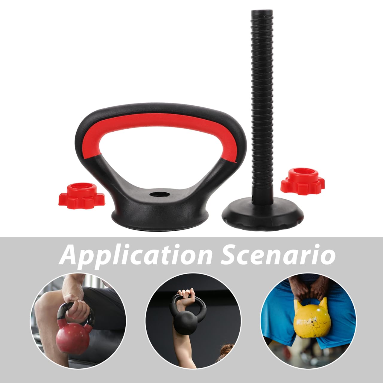 Besportble Mango de pesas rusas ajustable con base estable, herramienta versátil de entrenamiento de fuerza, convierte mancuernas para gimnasio y entrenamientos en casa