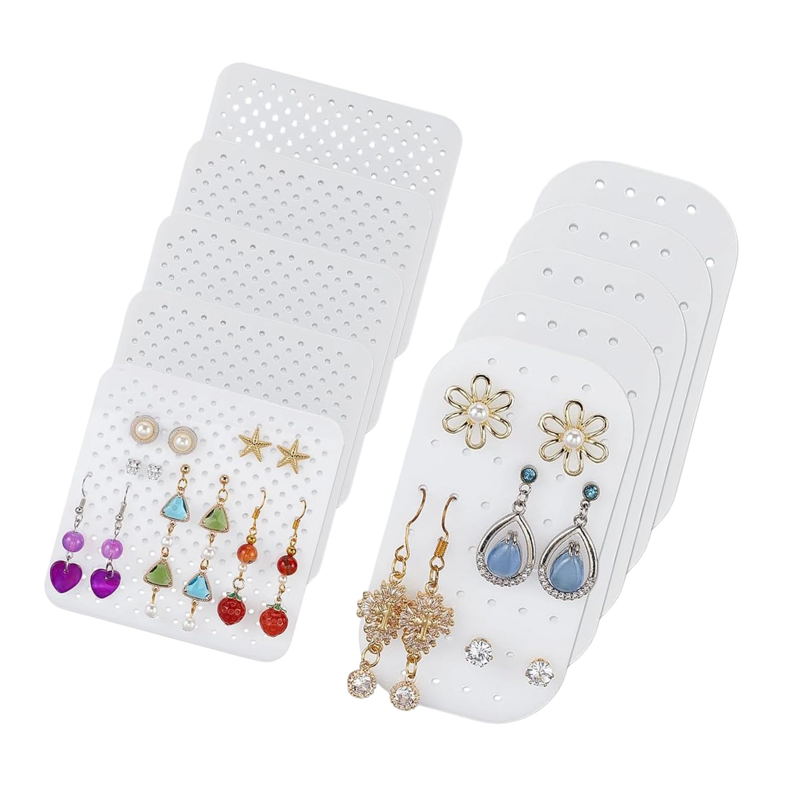 HDOYTXXM Portable Acrylic Earring Holder for Studs and Hoops with 44 Slots for Travel and Retail Display Earring Storage Solution