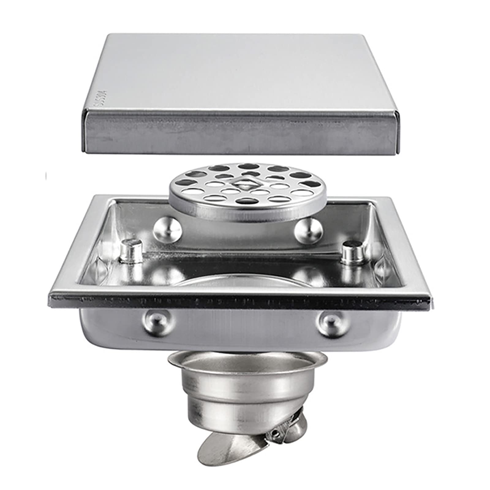 Siphon de sol de douche anti-odeur avec couvercle amovible facile à nettoyer