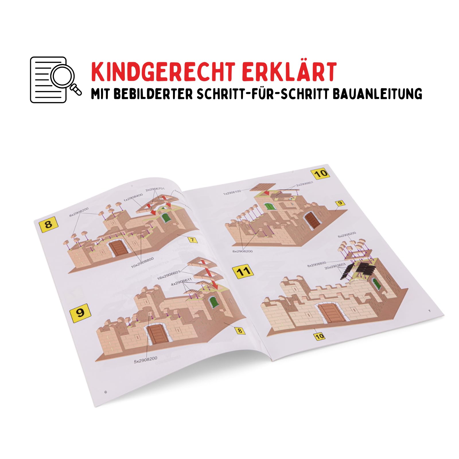 teifoc Ritterburg, Steinbaukasten 3200, Mini Ziegel, 400+ Teile | Burg Spielzeug, Mini Ziegelsteine, mittelalterlicher DIY Bastelspaß für Mädchen und Jungen ab 7 8 9 Jahren, Modellbau