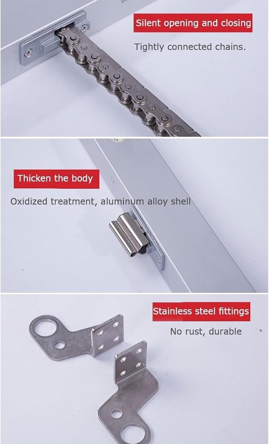 Electric Chain Window Opener (300-1000mm) with Remote Control + Switch, Double Chain/Low Noise, Locking Force: 400N Anti-Theft, for Window Ventilation(300mm)