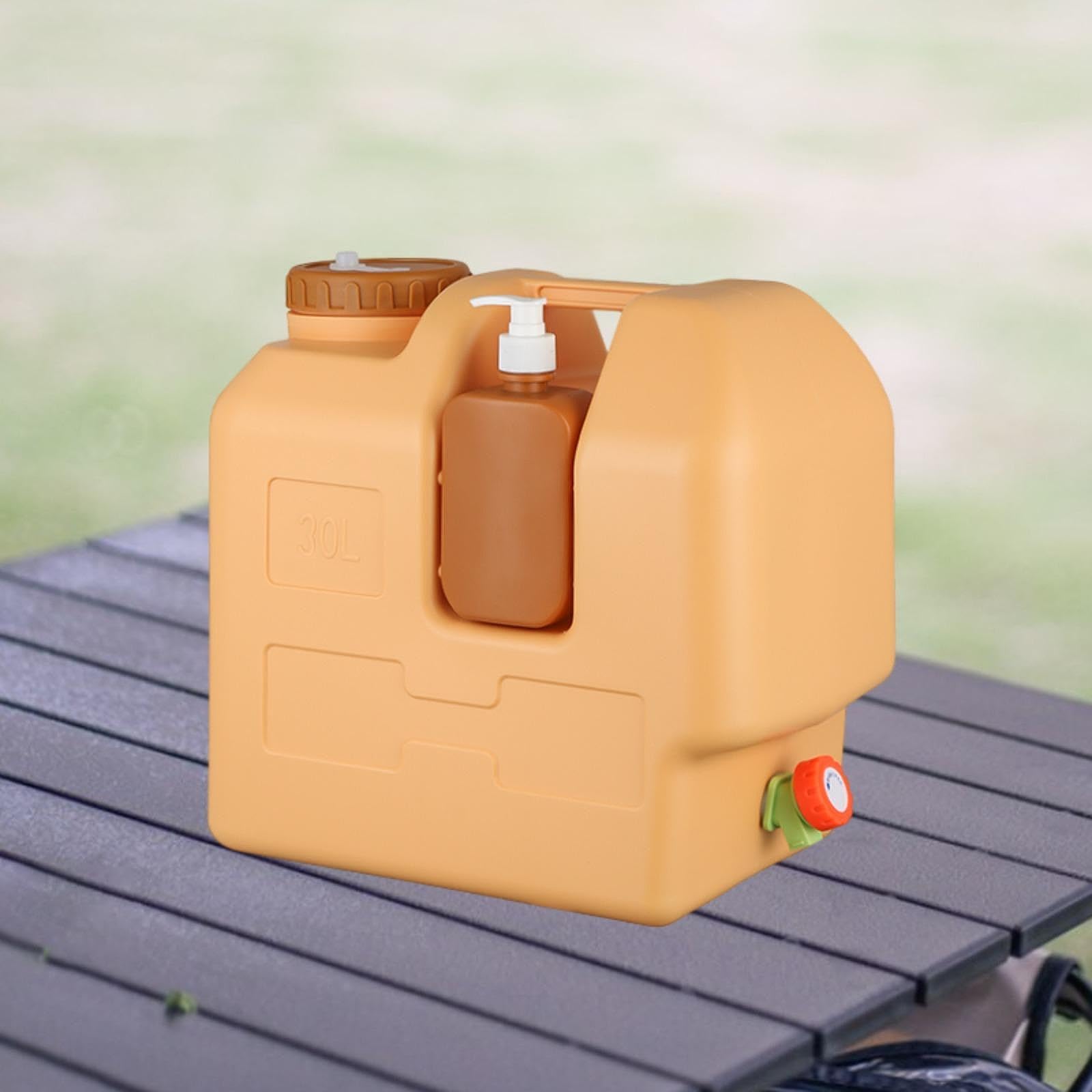 Wasserkanister mit Und Seifenspender, Tragbarer, Lebensmittelechter Wasserbehälter für Camping, Grillen Und