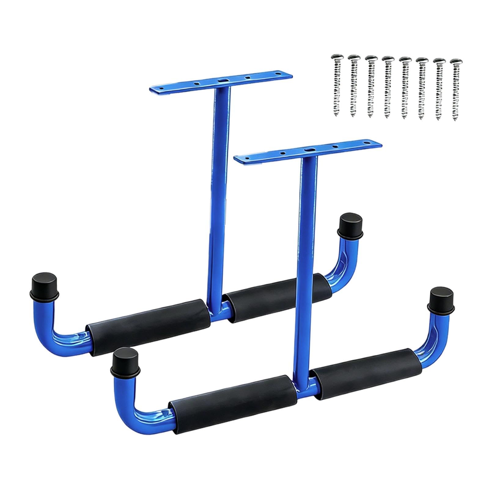 2 pezzi gancio portaoggetti per garage sospeso gancio multiuso per appendere tubi da giardino oggetti ingombranti canna da pesca, Blu
