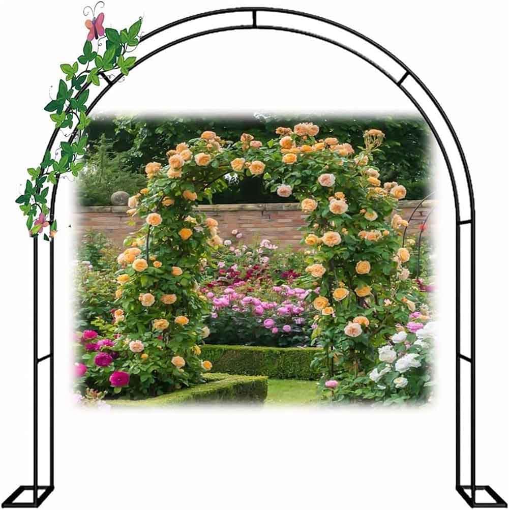 Arco da giardino in metallo, resistente, per piante rampicanti, supporto per archi da matrimonio, 140 cm, 180 cm, 240 cm, bianco, 1,4 m x 2,3 m