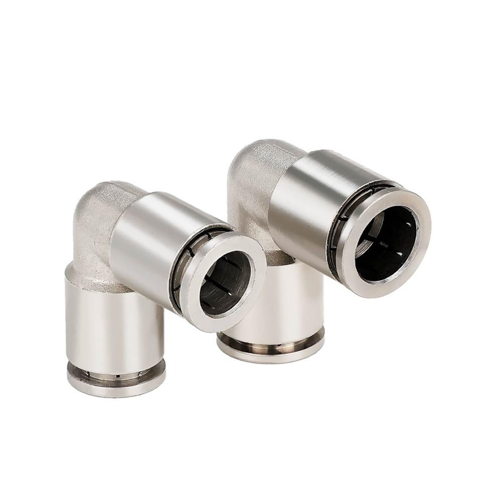 racores rápidos para conductos de aire, Conector rápido neumático de latón niquelado de 4 a 16 mm (paquete de 4)(Pv-4)
