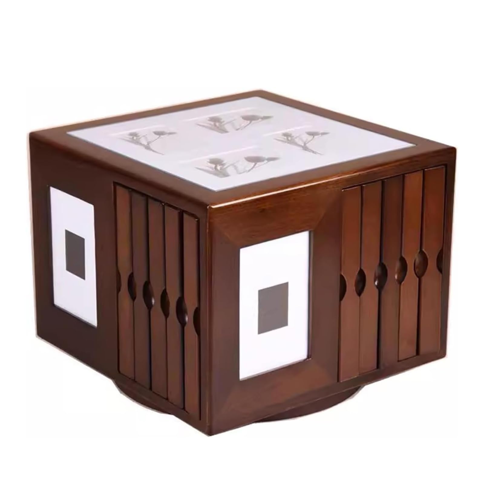 Boîte de rangement rotative pour 400 photos en bois avec base pivotante Idéal pour la décoration de la maison et les souvenirs de mariage