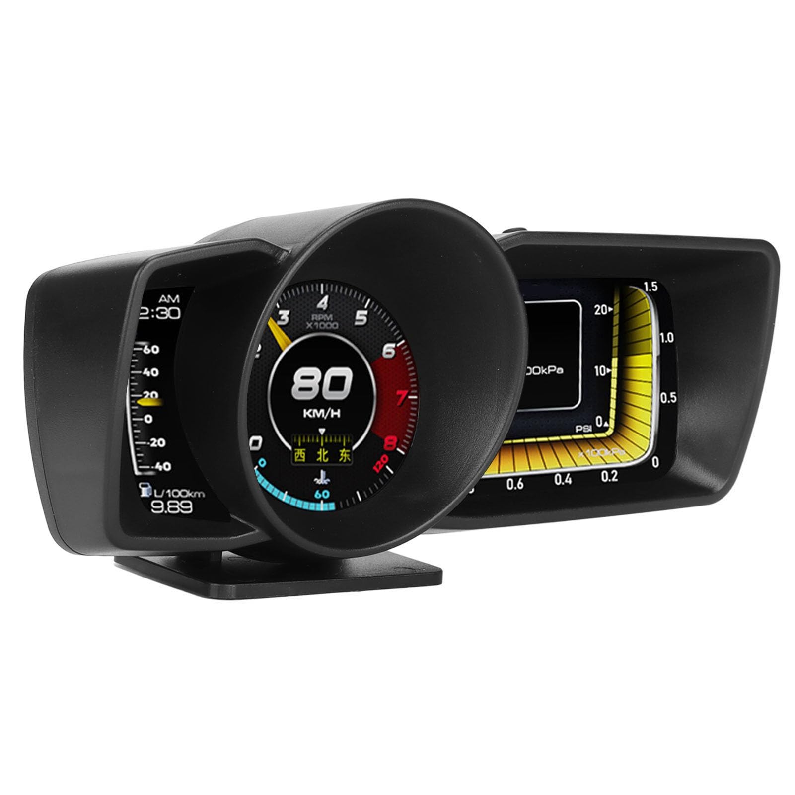 Wyświetlacz Samochodowy HUD OBDII GPS 3-calowy Ekran LCD, Alarm