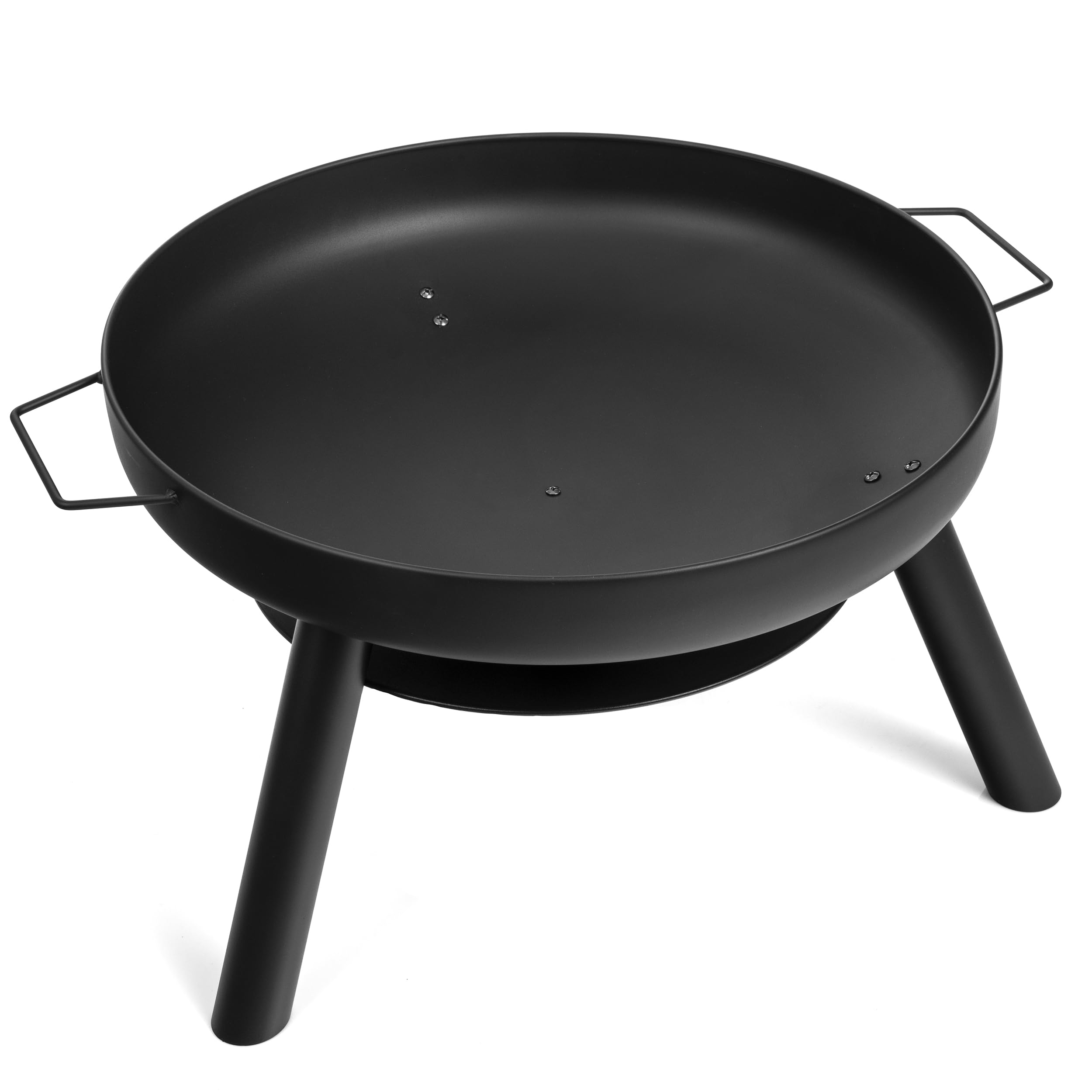 LEHMANN Brasero Exterieur Barbecue Ø 60 cm avec Grille de Cuisson - Grande Brasero de Jardin pour Terrasse la Jardin - Structure en Acier - Robuste et Durable - Noir - 12 kg