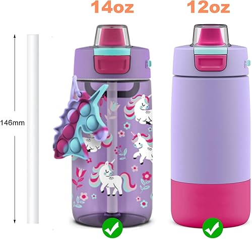 Miniatura 3 de Pajitas de repuesto compatibles con Ello Kids Colby de 14 onzas. Botella de agua de plástico Tritan, piezas de repuesto para popotes Ello para