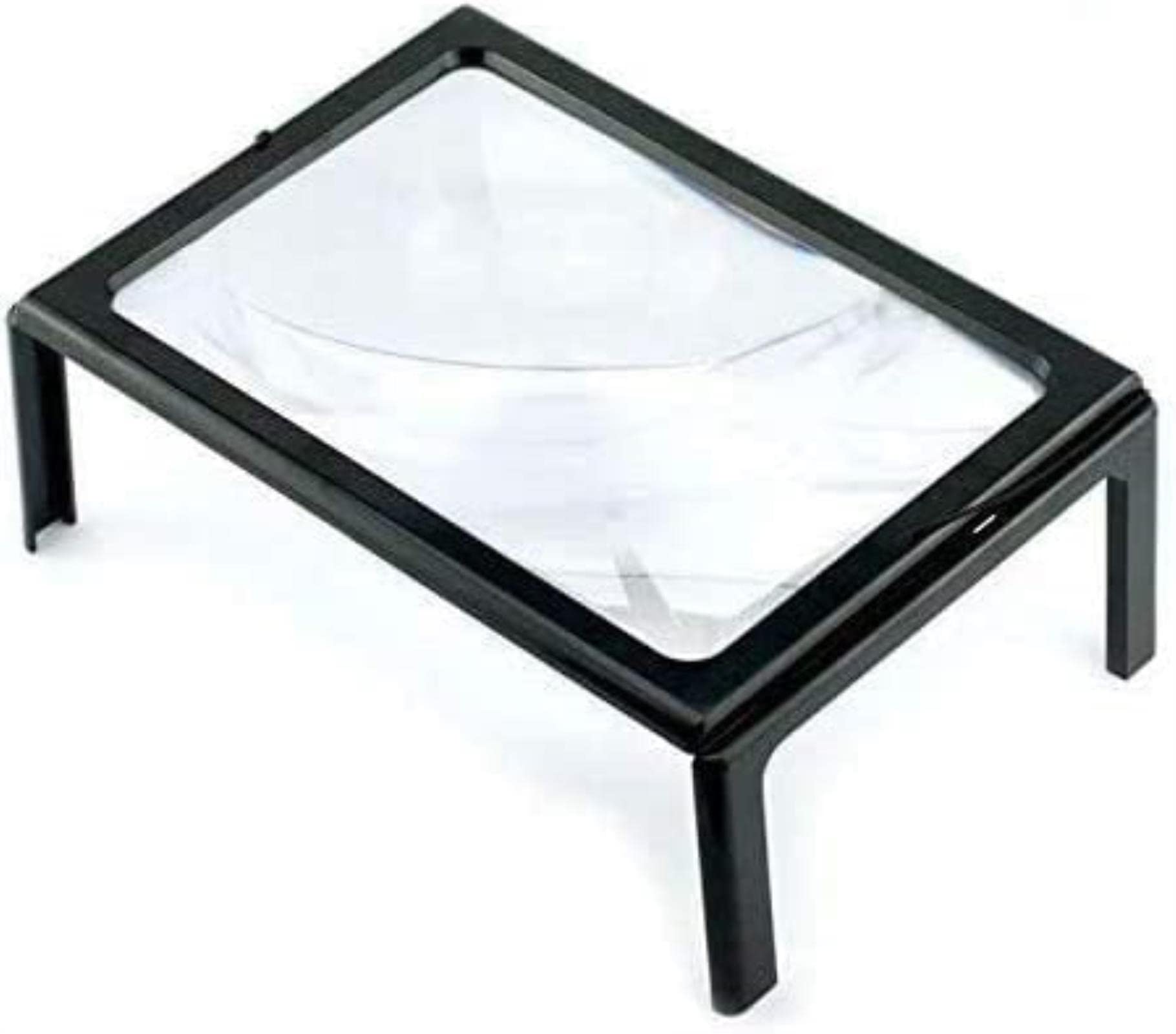 Grande lente di ingrandimento per lettura A4 con 4 luci LED Lente di ingrandimento per pagina intera 3X Supporto da tavolo pieghevole Lente di ingrandimento rettangolare a mani libere Ausilio per