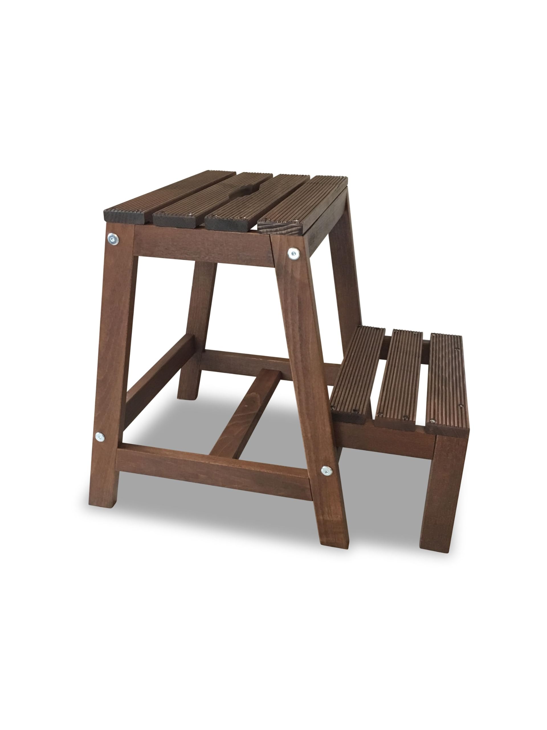 Marchepied pliable à deux marches en bois de hêtre