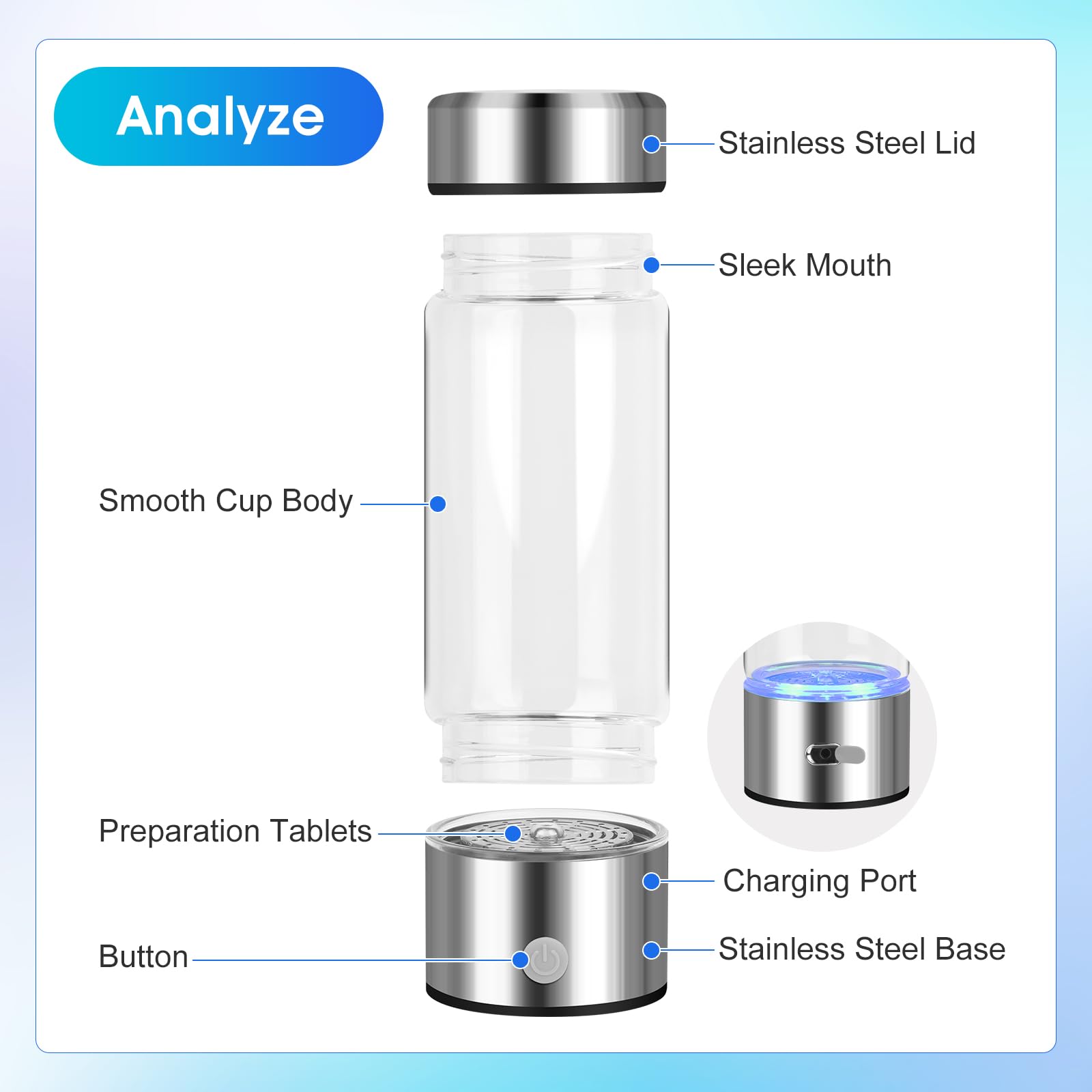 Spruzzatore Di Idratazione Ricco Di Idrogeno Acqua Per Uso - Foto 8