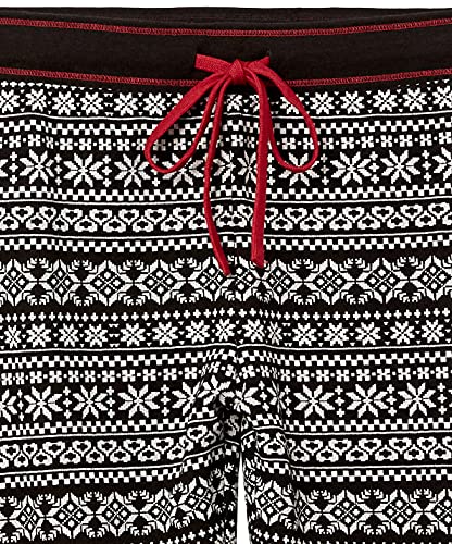 Amazon Brand - Mae Women's Vintage Thermal Henley Long Sleeve Top with Jogger, black fair isle, MEDIUM - Image 7