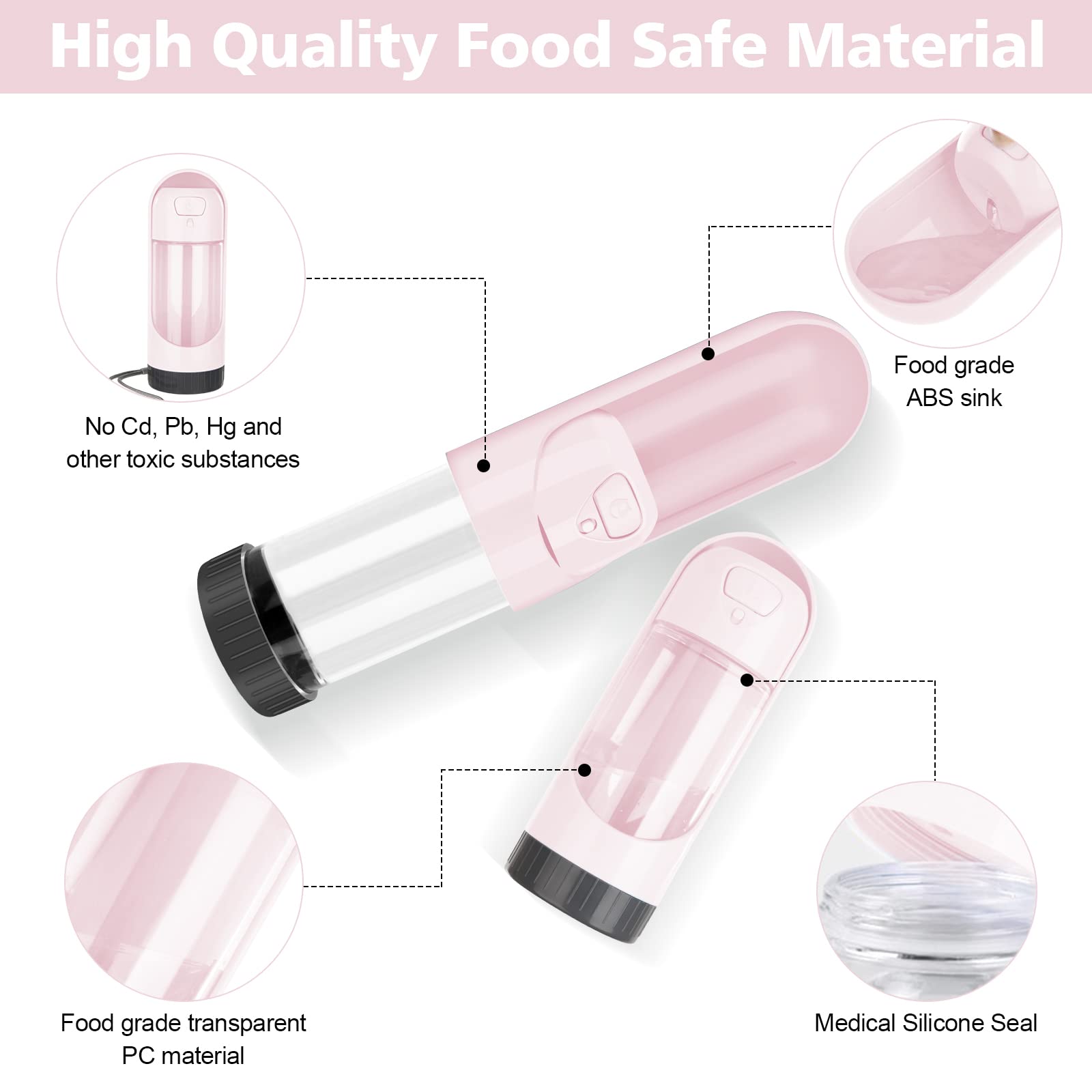 Dog Cat Travel Water Bottle Portable Leak Proof Dog Water