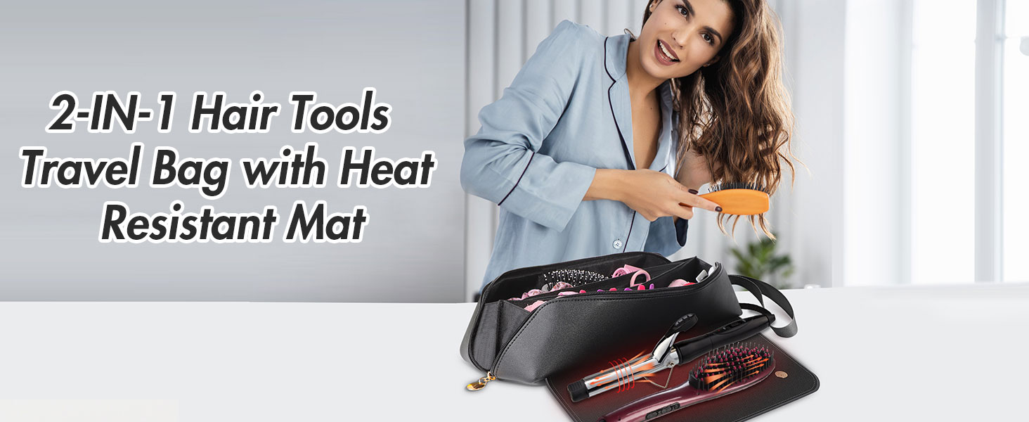 Amazon.com : SS Hair Tools Travel Bag and Heat Resistant Mat for