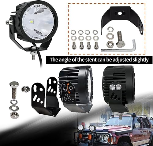 Miniatura 5 de Luces antiniebla LED redondas para conducción todoterreno, 2 unidades, haz puntual de 3.5 pulgadas, luces antiniebla para motocicleta, luces