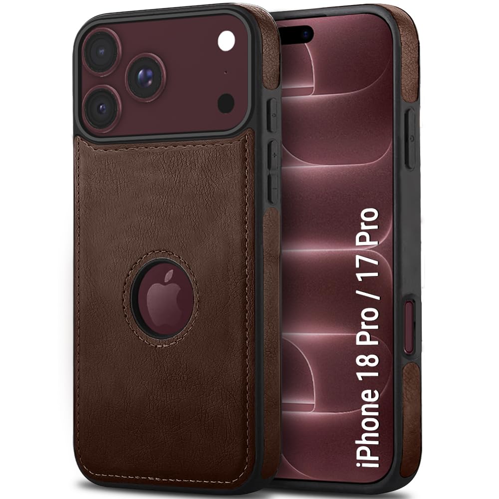 TheGiftKart Genuine Leather Finish Back Cover Case for iPhone 17 | Shockproof Design | Raised Edges for Camera & Screen Protection | Stunning Minimalist Design Back Case Cover (Chrome Sides, Brown) — Amazon image 8