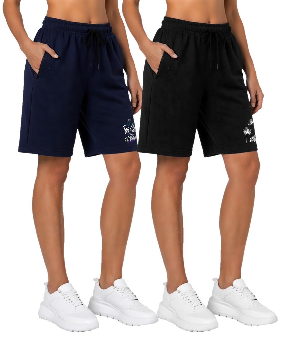 buy that trendz Womens 2 Cats Printed Cotton Zipped Pockets Knee Length Casual Shorts Combo for Women Pack of 2 (S-4XL)-picture-29